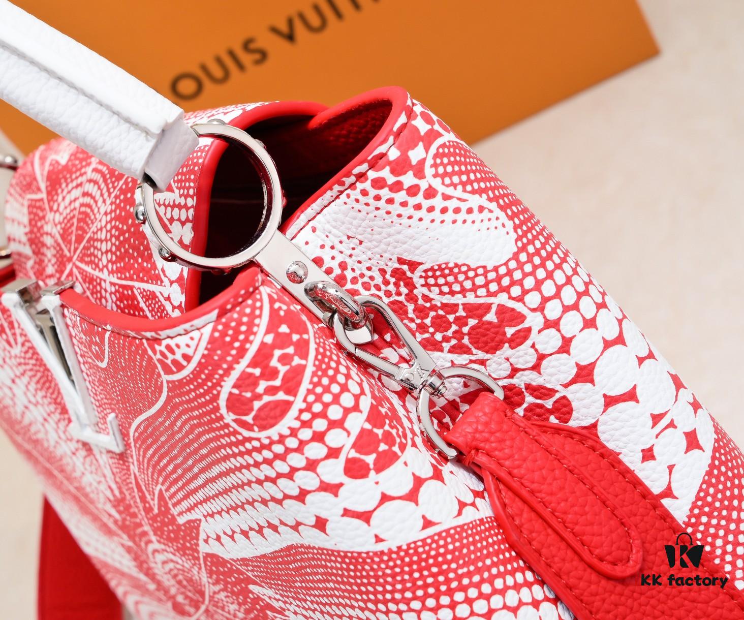 693074346e68136f4d9a60aa Exclusive On-Site Photo - LV x YK Capucines BB Handbag M21705 from the Louis Vuitton x Yayoi Kusama Collaboration Series