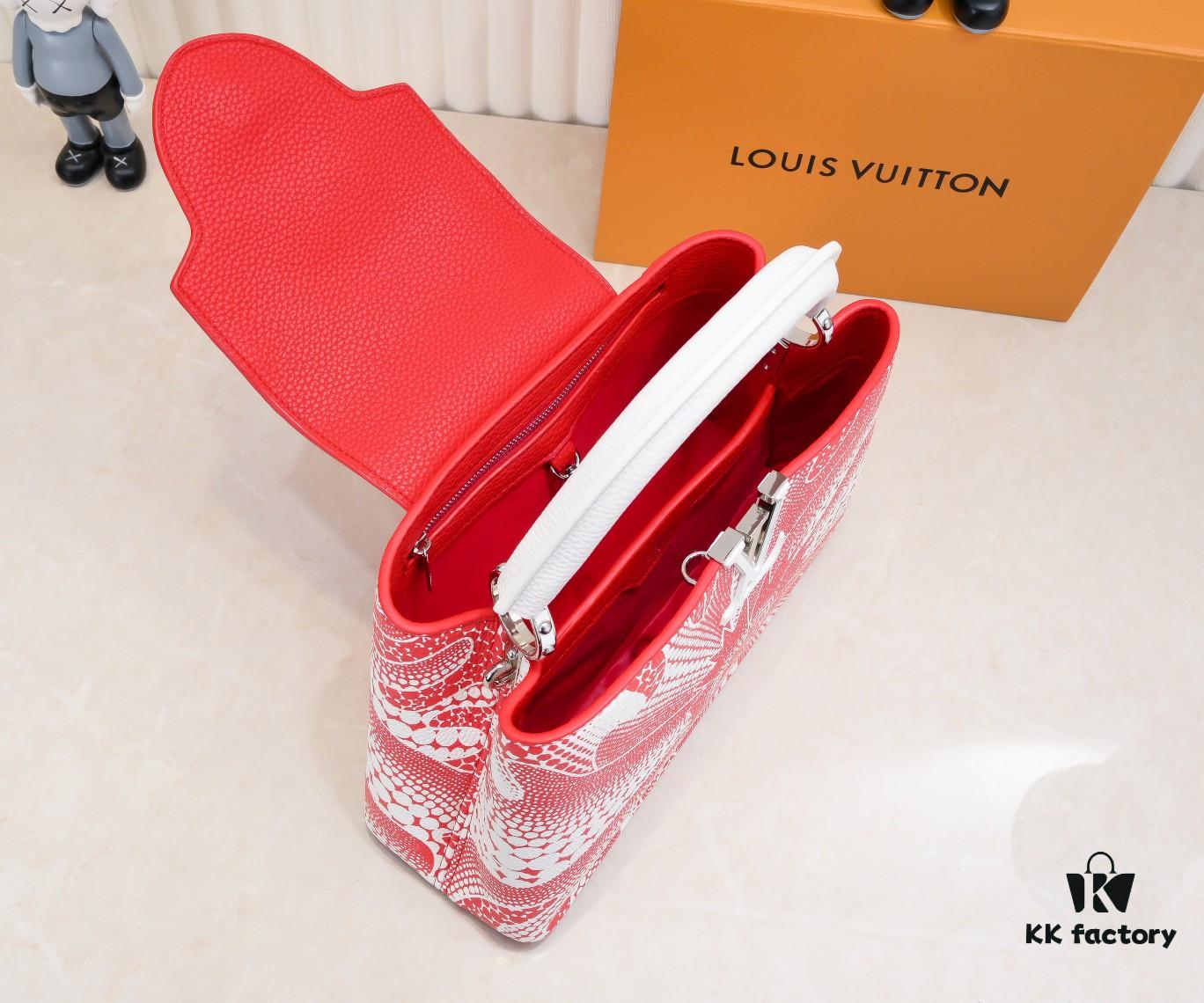 693074356e68136f4d9a60ab Exclusive On-Site Photo - LV x YK Capucines BB Handbag M21705 from the Louis Vuitton x Yayoi Kusama Collaboration Series