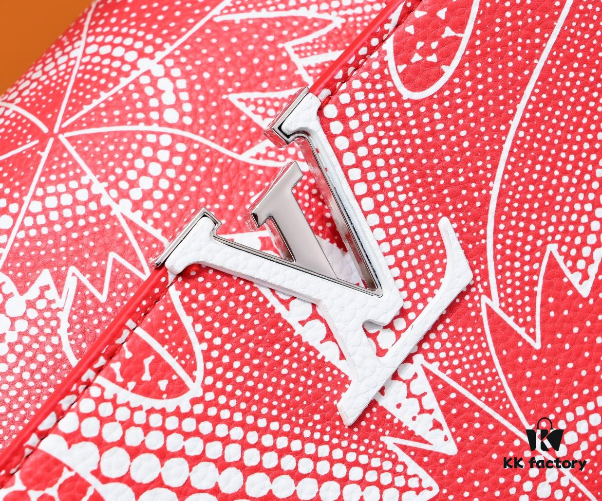 693074366e68136f4d9a60b0 Exclusive On-Site Photo - LV x YK Capucines BB Handbag M21705 from the Louis Vuitton x Yayoi Kusama Collaboration Series