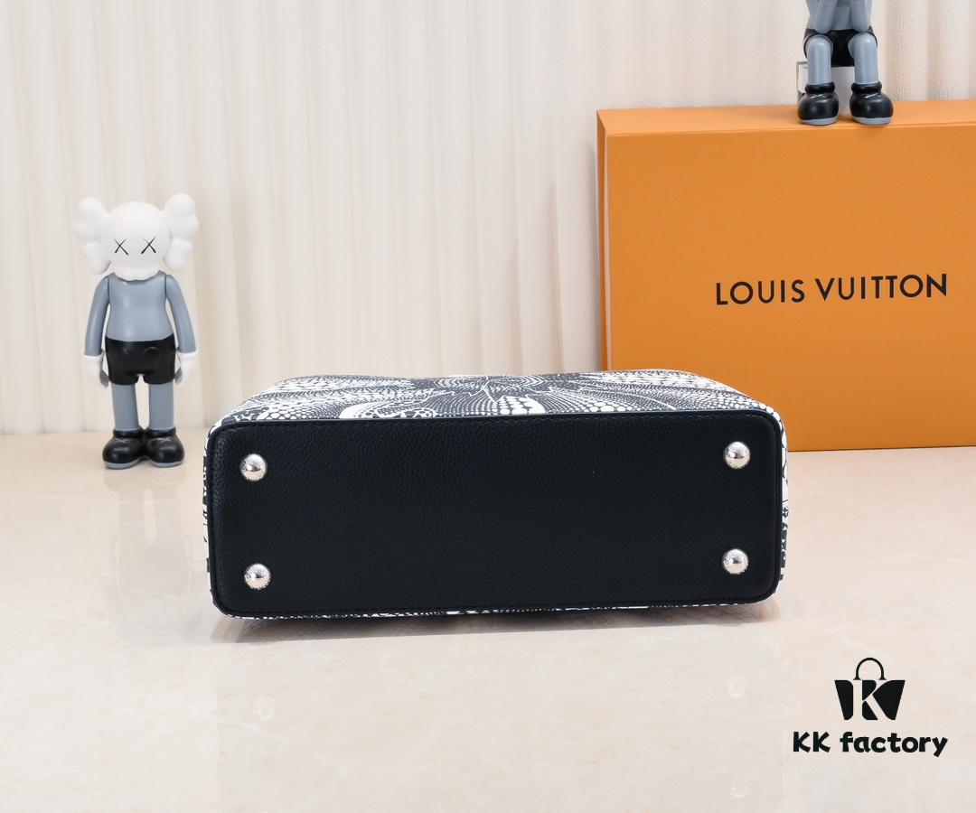 6930743b6e68136f4d9a60b9 Upgraded Version Black M21705 Louis Vuitton x Yayoi Kusama Collaboration Capucines MM Handbag