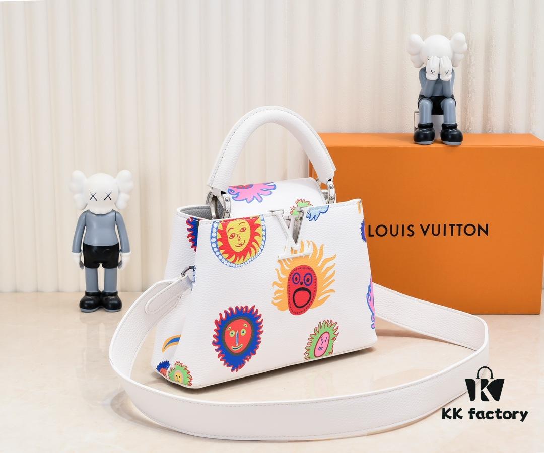 6930743e6e68136f4d9a60c0 Upgraded Version White M21727 Louis Vuitton x Yayoi Kusama Capsule Collection LV x YK Capucines BB Bag
