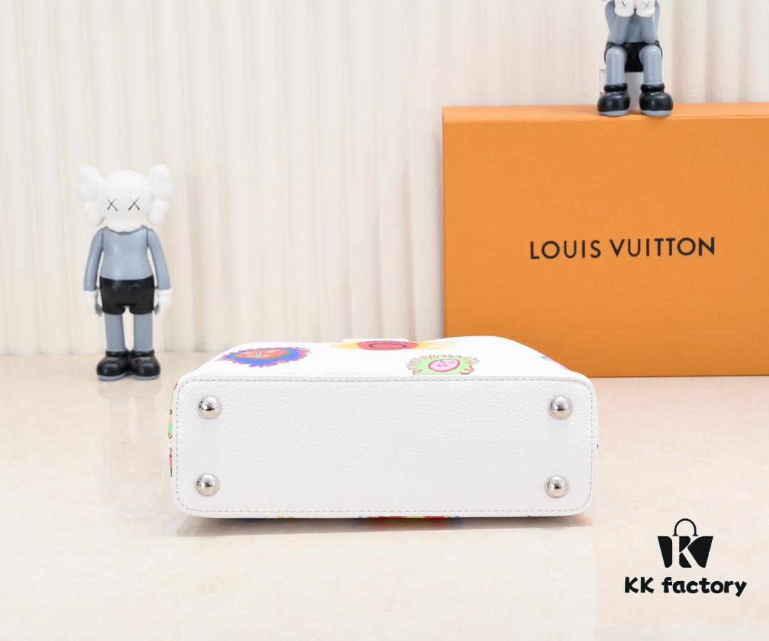 6930743f6e68136f4d9a60c1 Upgraded Version White M21727 Louis Vuitton x Yayoi Kusama Capsule Collection LV x YK Capucines BB Bag
