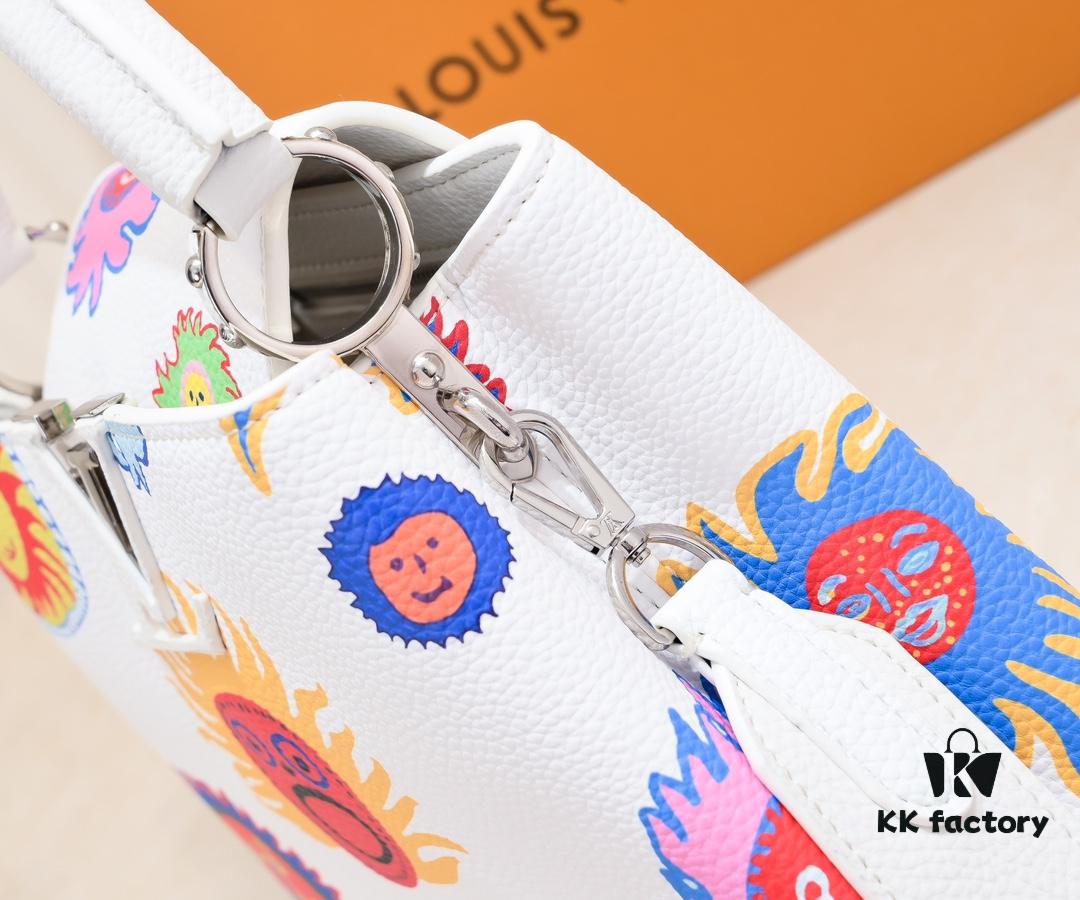 6930743f6e68136f4d9a60c3 Upgraded Version White M21727 Louis Vuitton x Yayoi Kusama Capsule Collection LV x YK Capucines BB Bag