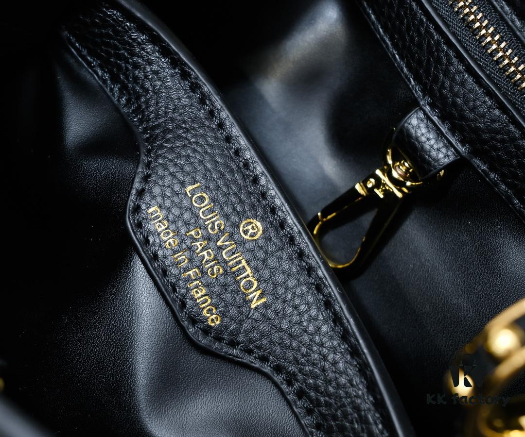 6930744a6e68136f4d9a60db Upgraded Black M21725 Louis Vuitton x Yayoi Kusama New Collaboration Capsule Collection Explores the Bizarre Dreamscape of the LV x YK Capucines PM Bag, Drawing Inspiration from the Artist's 'My Eternal Soul' Series Since 2009, Featuring Encounters with Eccentric Faces and Organic Forms. Printed and Embroidered Motifs Adorn Luxurious Taurillon Leather, Making It a Distinguished Artistic Collector's Piece.