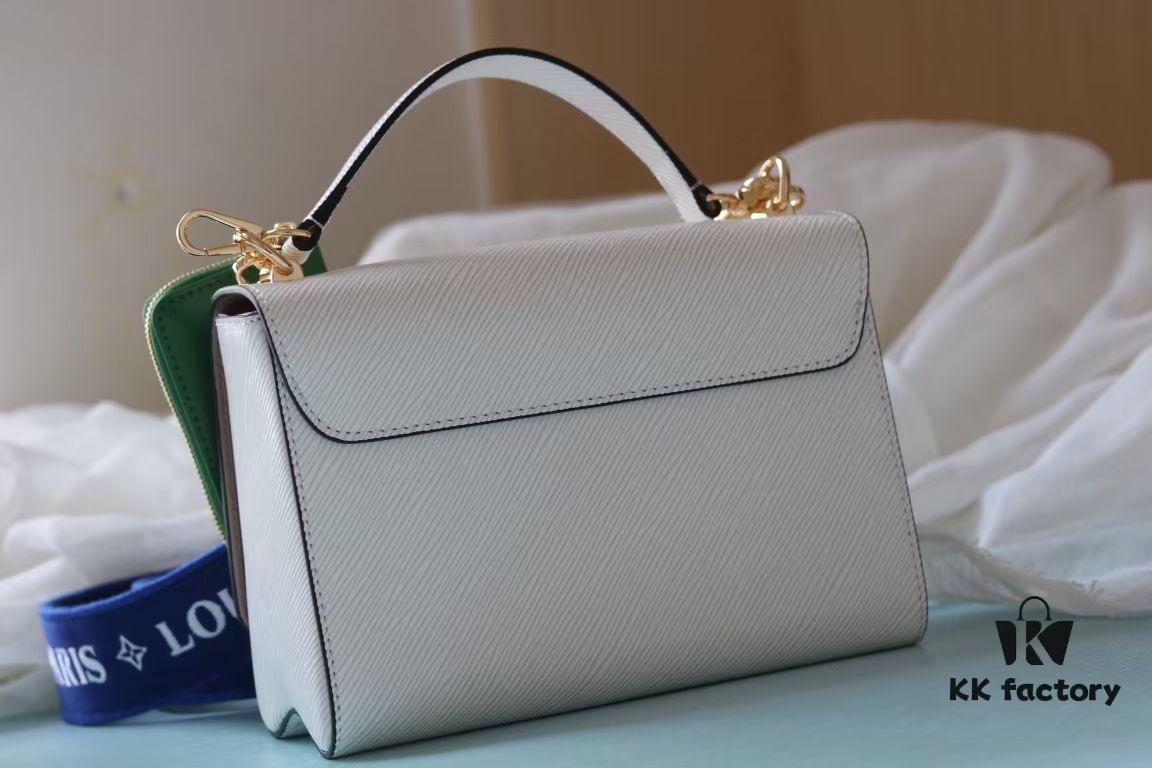 693074636e68136f4d9a6115 Top Quality Original Design! Welcome to Compare Prices! Model No.: 50393 Rose Rose This Twist Medium Handbag Features Cowhide Leather with an LV Twist Lock, Paris Street Sign Decoration in Leather, Detachable Strap with Louis Vuitton Paris Logo in Matching Colors, and an Additional Detachable Leather Handle for Versatile Carrying Options