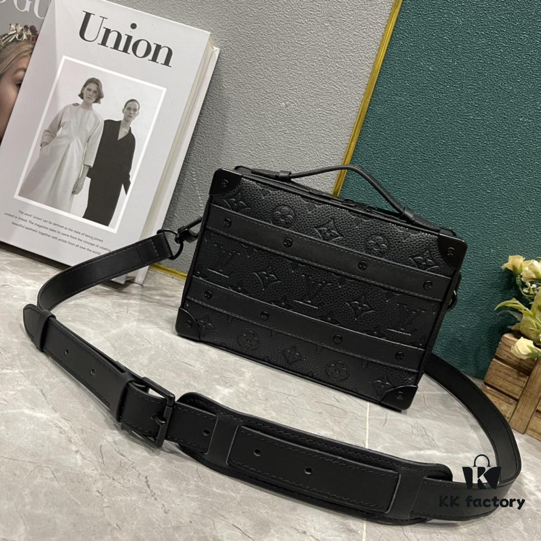 693074a86e68136f4d9a61a8 Upgraded Version 🔥 M45935 59163 Handle Soft Trunk Handbag crafted from Louis Vuitton's iconic Monogram Macassar canvas, featuring stud detailing at corners and leather reinforcement straps that evoke the brand's trunk-making heritage. The sleek silhouette, paired with a detachable shoulder strap, offers effortless carry for small electronics and daily essentials. A wide opening ensures easy access to contents.