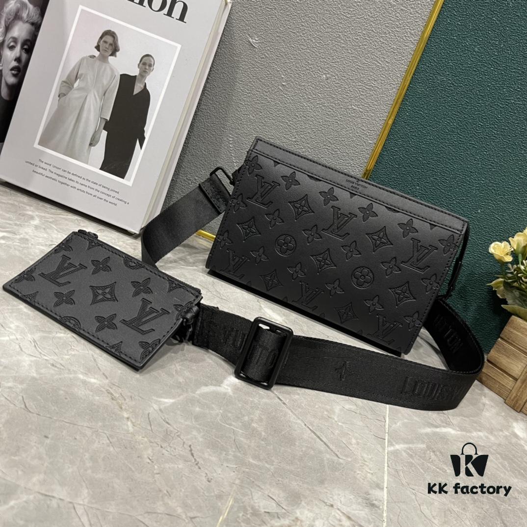 693074be6e68136f4d9a61d6 Upgraded 2-Piece Set M64608 M81115 M81972 M81124 M81753 M81431, Inspired by Louis Vuitton Pochette Voyage Clutch in Monogram Shadow Leather