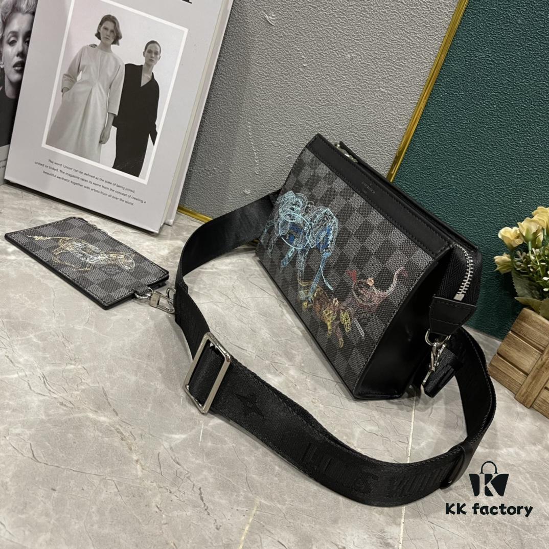 693074c36e68136f4d9a61e0 Upgraded 2-Piece Set M64608 M81115 M81972 M81124 M81753 M81431, Inspired by Louis Vuitton Pochette Voyage Clutch in Monogram Shadow Leather