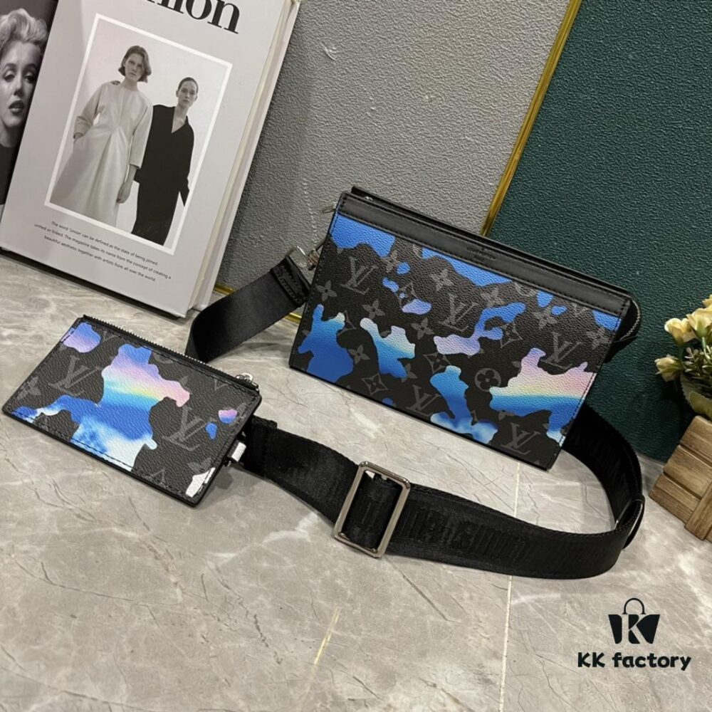 693074c76e68136f4d9a61e7 Upgraded 2-Piece Set M64608 M81115 M81972 M81124 M81753 M81431 Inspired by Louis Vuitton Pochette Voyage Clutch in Monogram Shadow Leather