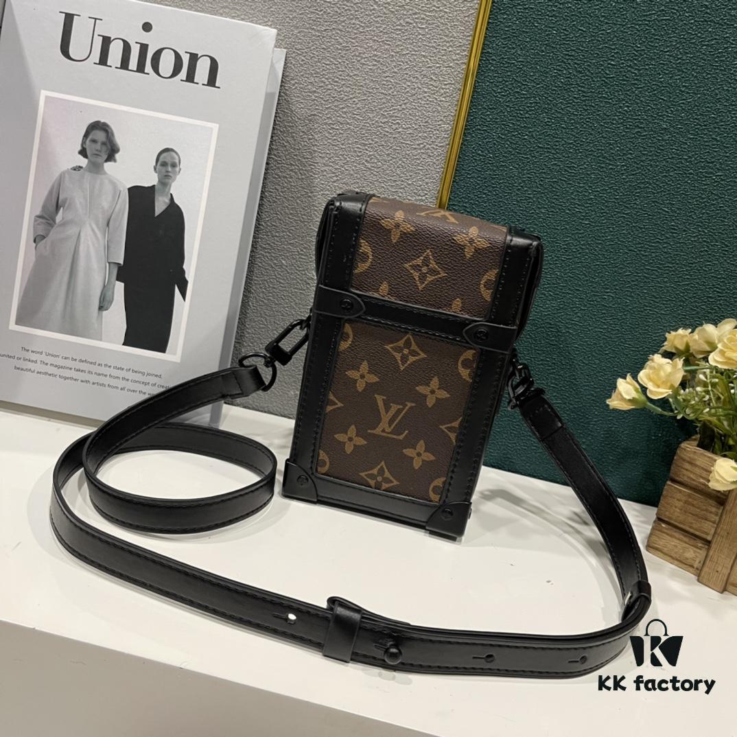 693074e06e68136f4d9a6218 Upgraded Version M82077 M82070 Black Flower, Old Flower, Full Leather Embossing Latest Vertical Trunk Mini Bag