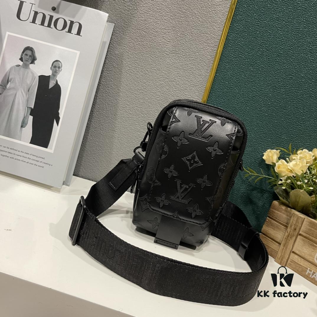 693075096e68136f4d9a6264 Upgraded Version! Latest Release! M81321 M81323 M81005 Black Gray Floral, Black Embossed, Gray Embossed FLAP DOUBLE Phone Bag — A Collaboration Between Japanese Designer and DJ Nigo and Virgil Abloh for the NIGO® x Louis Vuitton Capsule Collection. This Flap Double phone bag features a black-silver two-tone design with a flap-style messenger silhouette, ideal for carrying your phone and daily essentials.