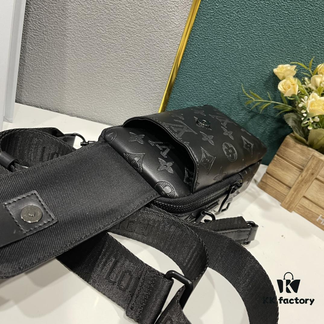 6930750b6e68136f4d9a626a Upgraded Version! Latest Release! M81321 M81323 M81005 Black Gray Floral, Black Embossed, Gray Embossed FLAP DOUBLE Phone Bag — A Collaboration Between Japanese Designer and DJ Nigo and Virgil Abloh for the NIGO® x Louis Vuitton Capsule Collection. This Flap Double phone bag features a black-silver two-tone design with a flap-style messenger silhouette, ideal for carrying your phone and daily essentials.