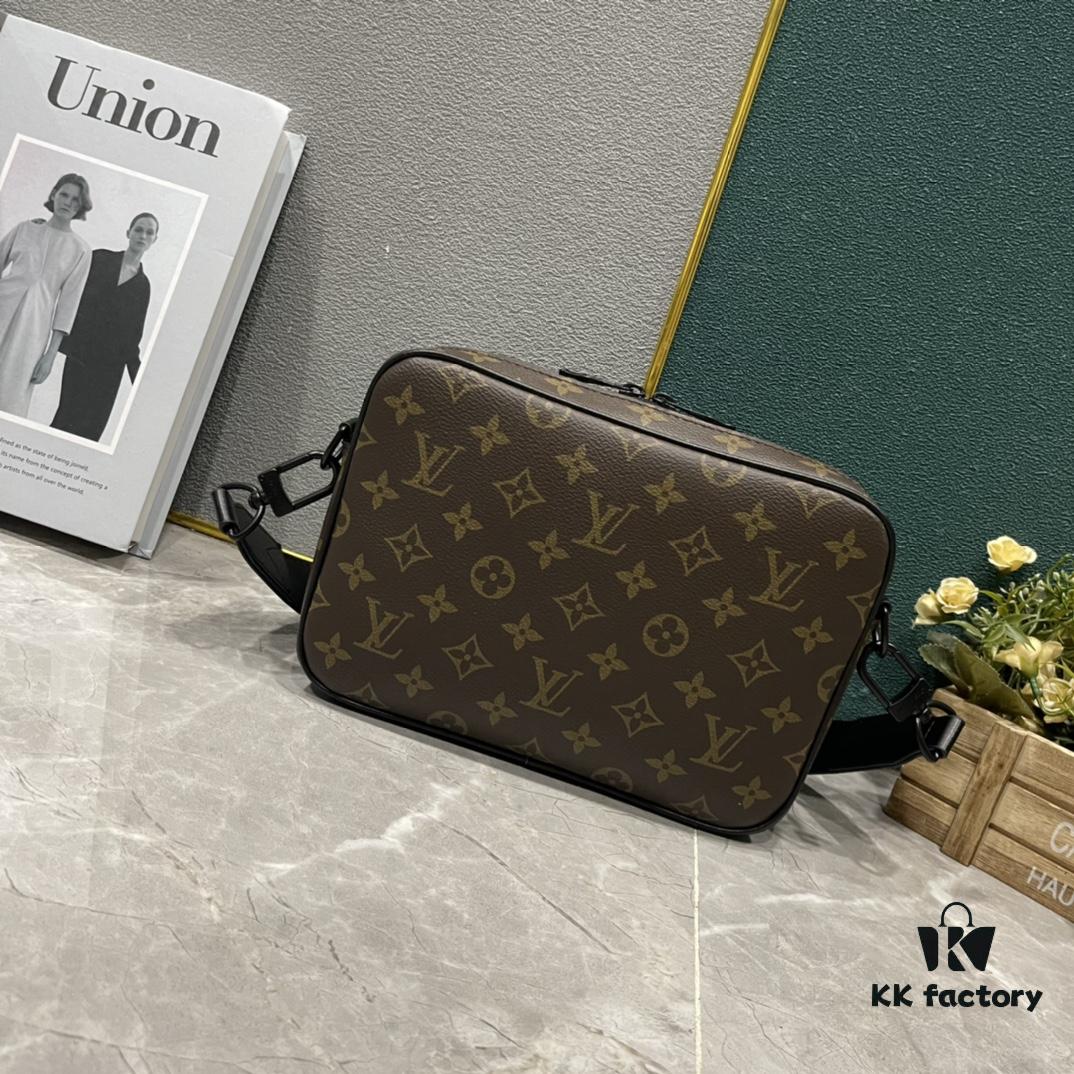 6930750f6e68136f4d9a626f Upgraded M46795 M23742 Black Floral Embossed Men's Latest Messenger Bag Steamer Collection