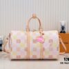 693075876e68136f4d9a636f Keepall Bandoulière 50 in Damier Golf Coated Canvas – Green Check M40667 and Pink Check M40713