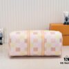 693075886e68136f4d9a6374 Keepall Bandoulière 50 in Damier Golf Coated Canvas – Green Check M40667 and Pink Check M40713