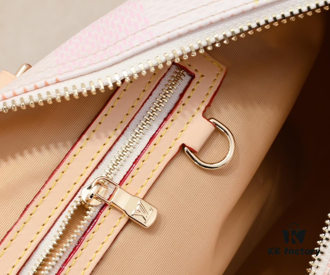 6930758c6e68136f4d9a6379 Keepall Bandoulière 50 in Damier Golf Coated Canvas – Green Check M40667 and Pink Check M40713