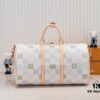 6930758c6e68136f4d9a637a Keepall Bandoulière 50 Travel Bag in Damier Golf Coated Canvas with M40667 Green Check and M40713 Pink Check