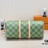693075906e68136f4d9a6381 Keepall Bandoulière 50 Travel Bag in Damier Golf Coated Canvas with Green and Pink Check Pattern