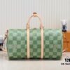 693075906e68136f4d9a6383 Keepall Bandoulière 50 Travel Bag in Damier Golf Coated Canvas with Green and Pink Check Pattern