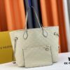 Upgraded Original Version [Exclusive Real Shot M45686 M40995] Small Flower-Pressed Classic Louis Vuitton Neverfull Tote Bag