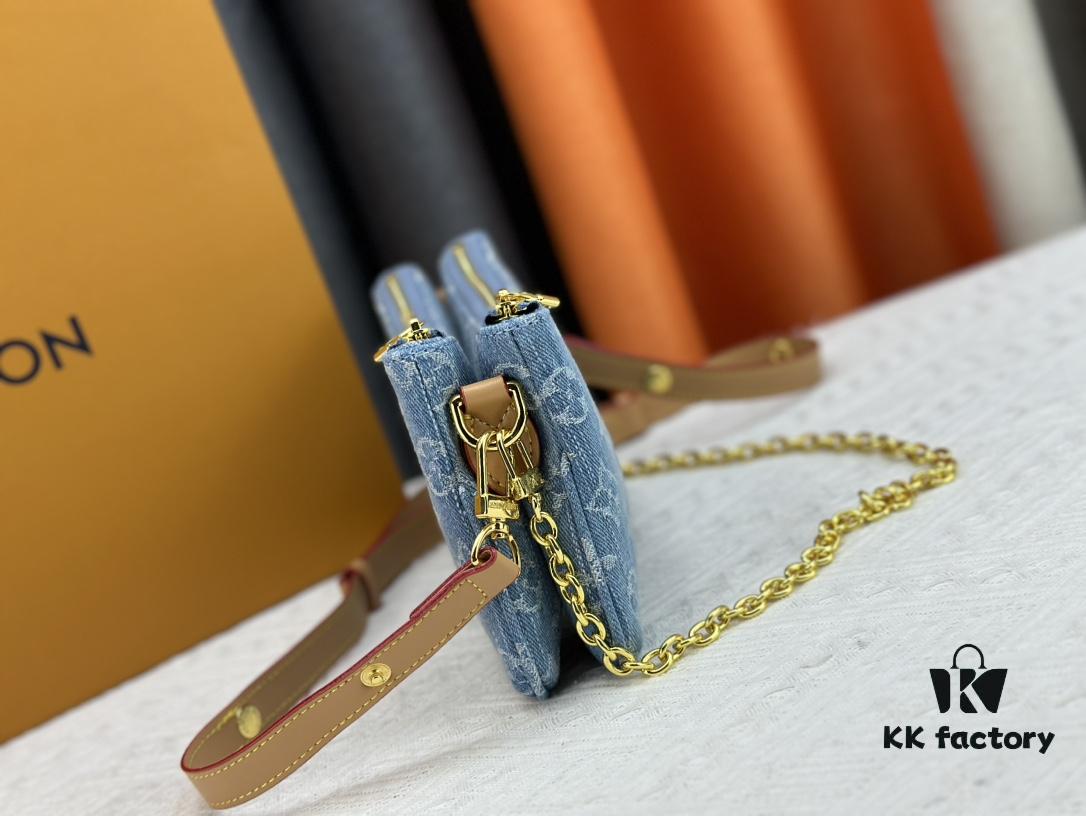 693075ac6e68136f4d9a63b3 M83003 M83532 Premium Original Monogram New Denim Liv Pochette Fits Snugly on Arm