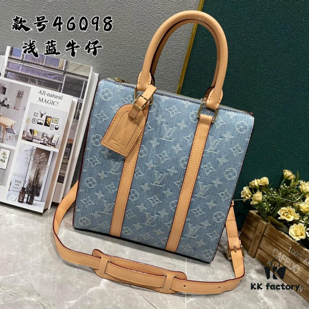 693075b06e68136f4d9a63ba Upgraded 210 M46098 M59960 Light Blue Denim Sac Plat Cross Bag