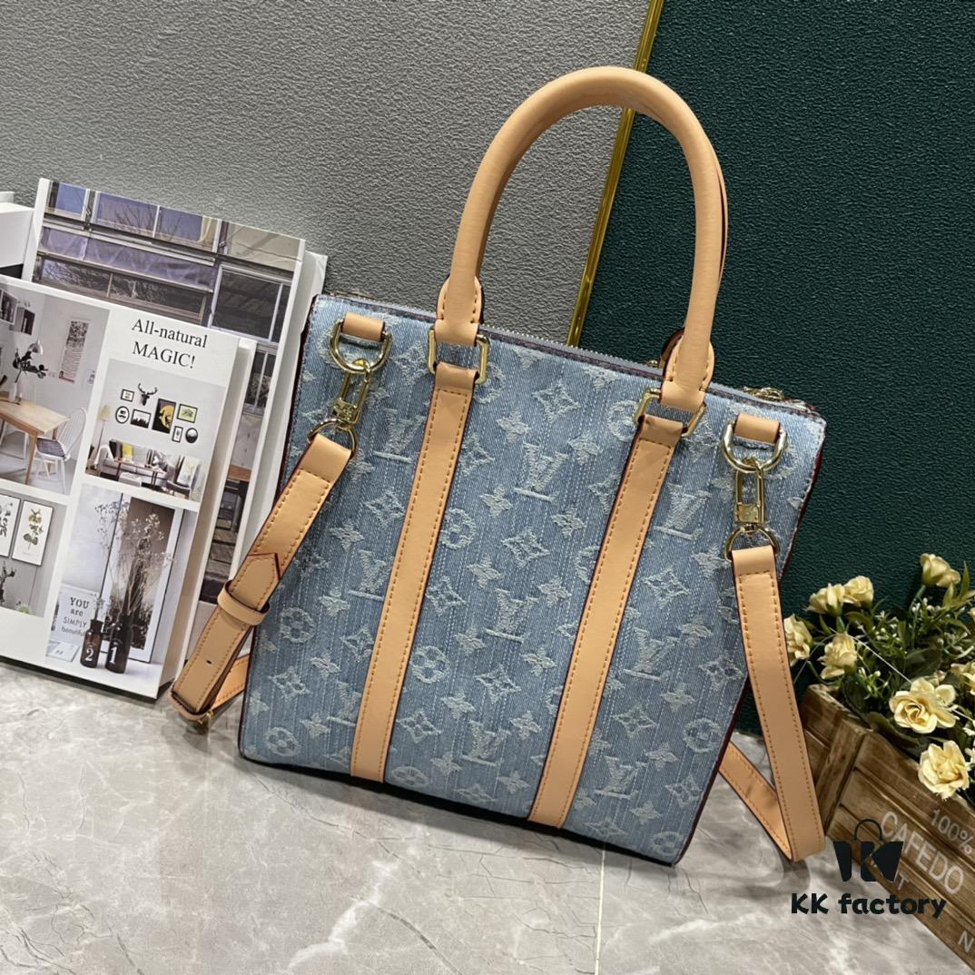 693075b16e68136f4d9a63bc Upgraded 210 M46098 M59960 Light Blue Denim Sac Plat Cross Bag