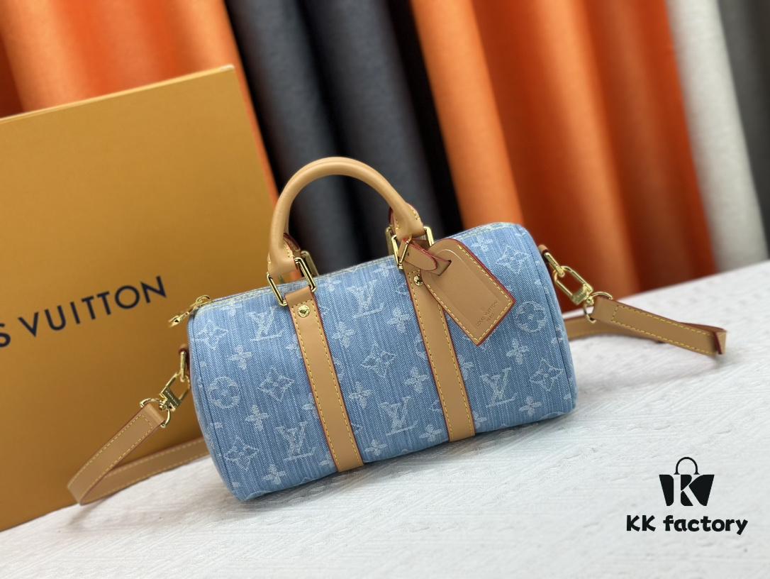 693075c46e68136f4d9a63e4 M46271 M20900 Light Blue Denim Keepall 25 Bag