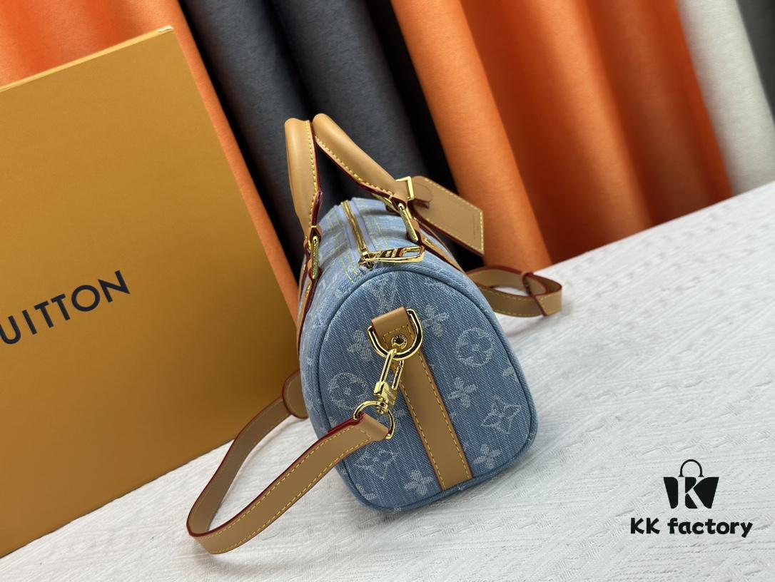 693075c56e68136f4d9a63e7 M46271 M20900 Light Blue Denim Keepall 25 Bag