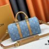 693075c56e68136f4d9a63e8 M46271 M20900 Light Blue Denim Keepall 25 Bag