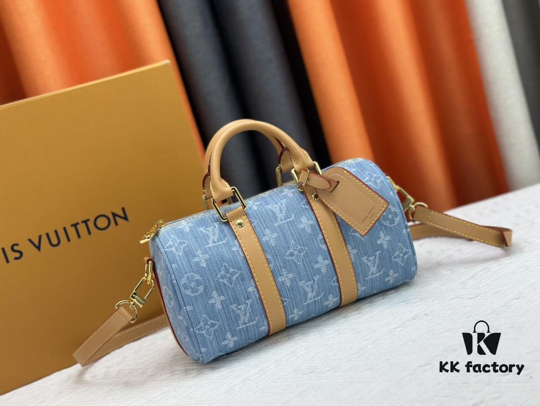 693075c56e68136f4d9a63ea M46271 M20900 Light Blue Denim Keepall 25 Bag