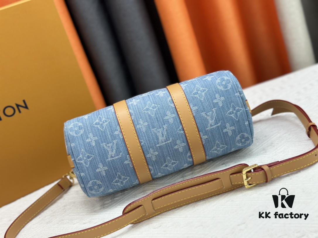 693075c66e68136f4d9a63eb M46271 M20900 Light Blue Denim Keepall 25 Bag