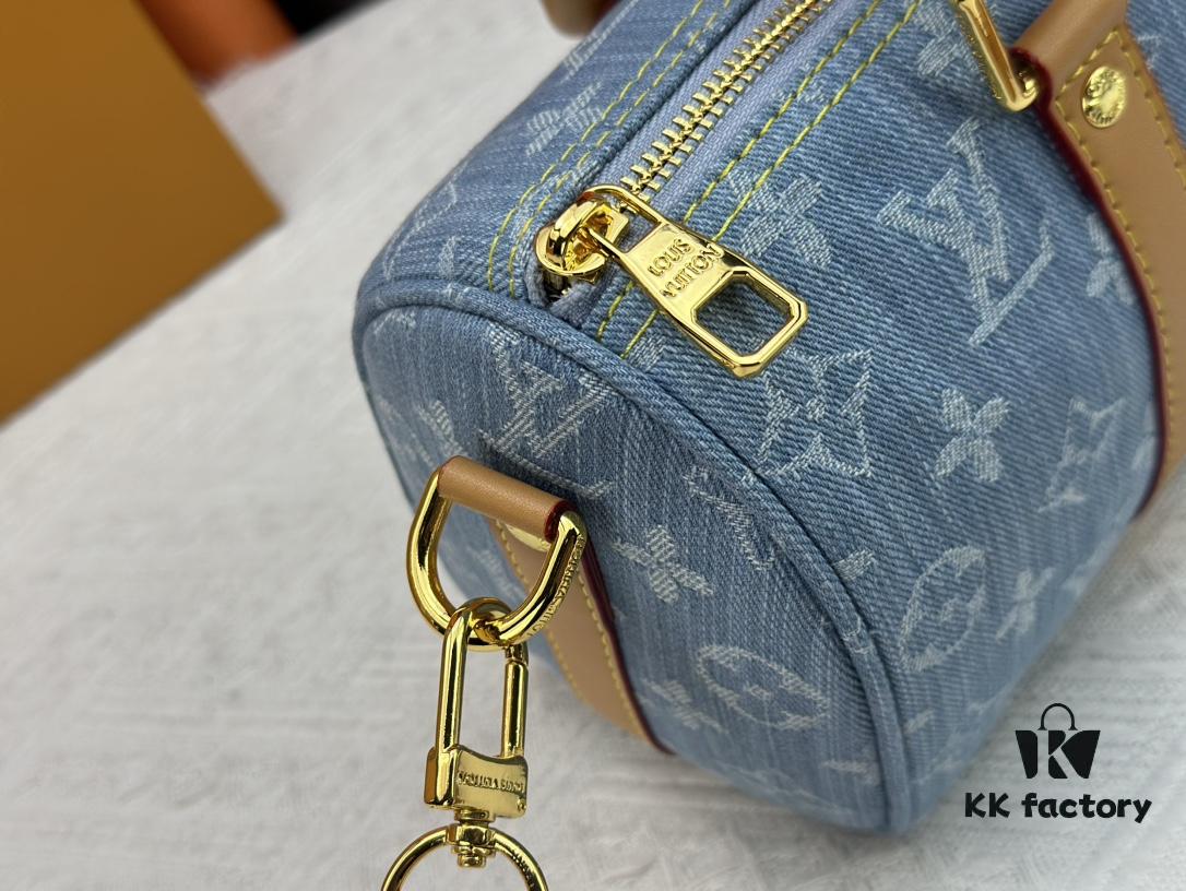 693075c76e68136f4d9a63ec M46271 M20900 Light Blue Denim Keepall 25 Bag