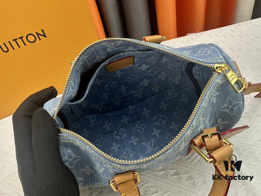 693075c96e68136f4d9a63ef M46271 M20900 Light Blue Denim Keepall 25 Bag