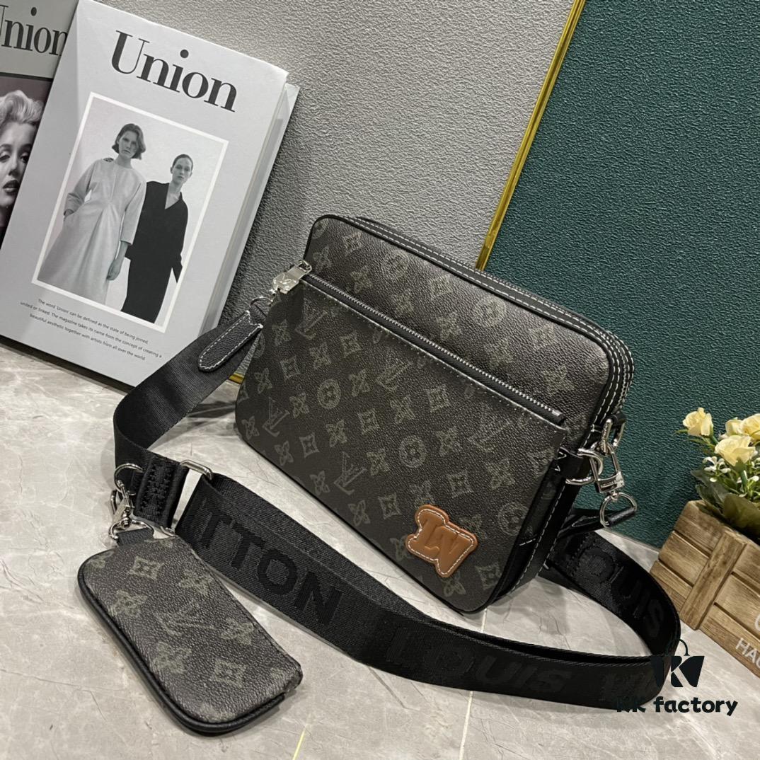 693075ca6e68136f4d9a63f1 Upgraded M46340 69443 45320 2022 Official New Arrival 3D Printed Trio Messenger Bag Embodying the Trendy Charm of Damier Spray