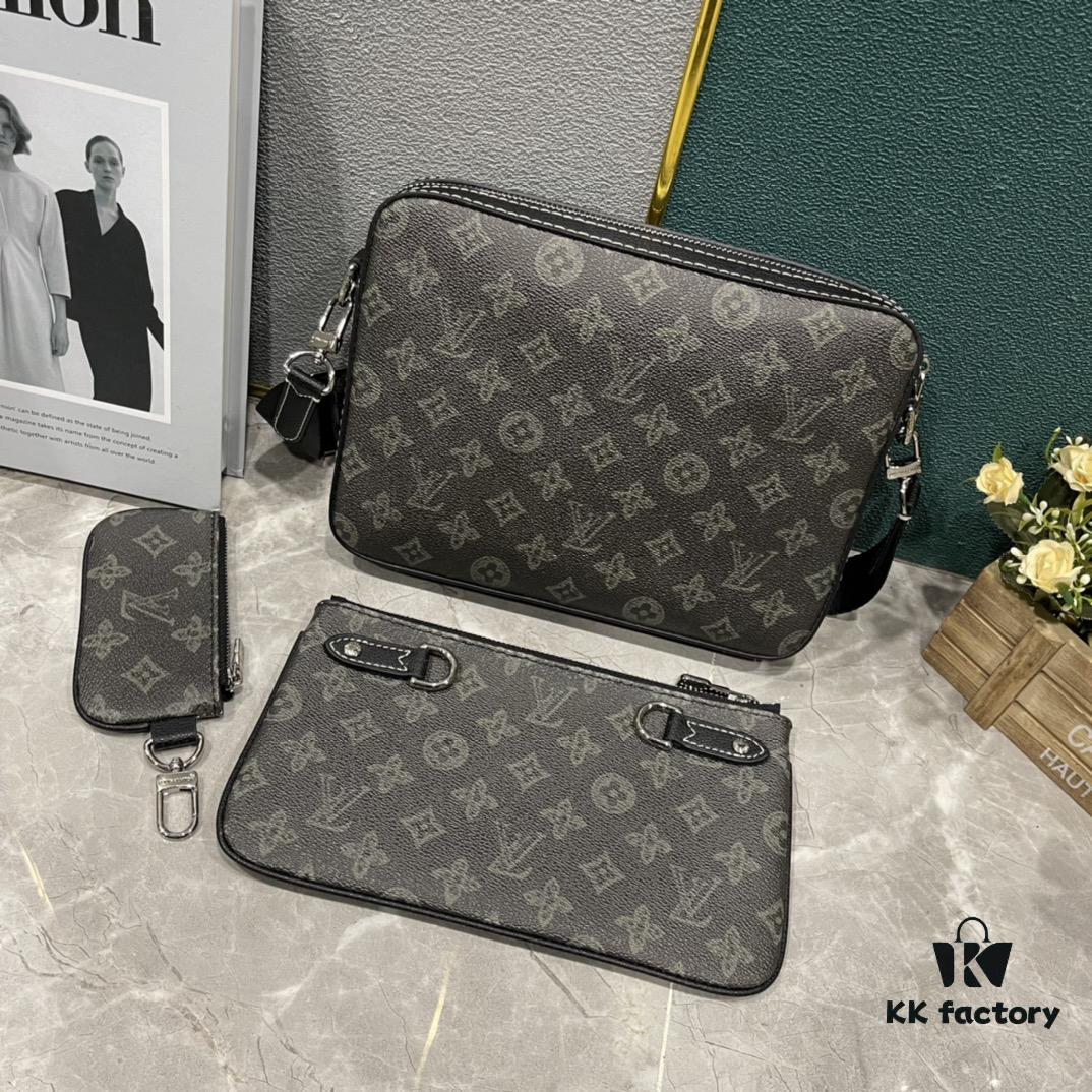 693075ca6e68136f4d9a63f3 Upgraded M46340 69443 45320 2022 Official New Arrival 3D Printed Trio Messenger Bag Embodying the Trendy Charm of Damier Spray
