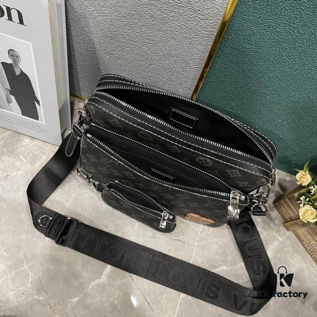 693075cd6e68136f4d9a63f7 Upgraded M46340 69443 45320 2022 Official New Arrival 3D Printed Trio Messenger Bag Embodying the Trendy Charm of Damier Spray
