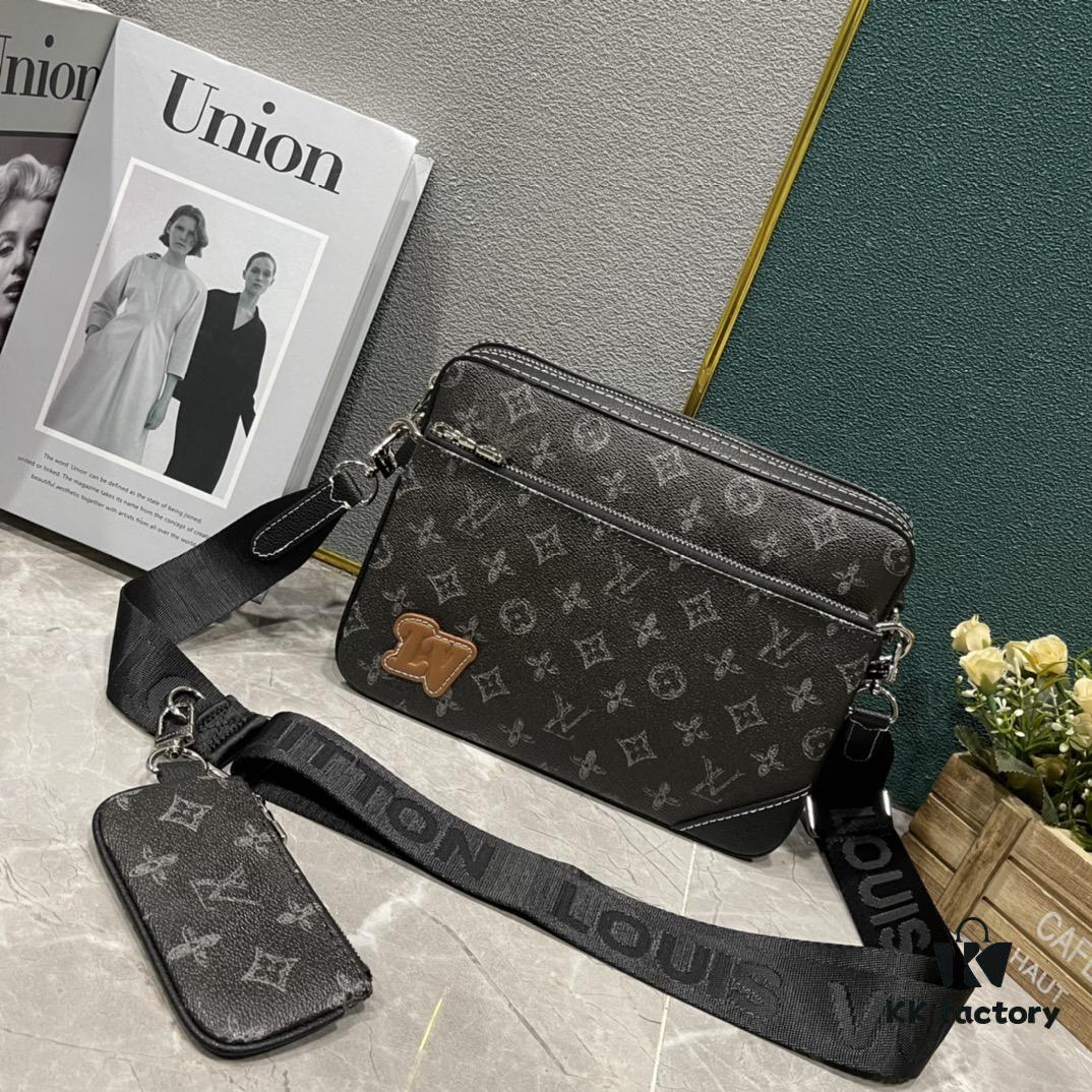 693075cd6e68136f4d9a63f8 Upgraded M46340 69443 45320 2022 Official New Arrival 3D Printed Trio Messenger Bag Embracing the Trendy Charm of Damier Spray