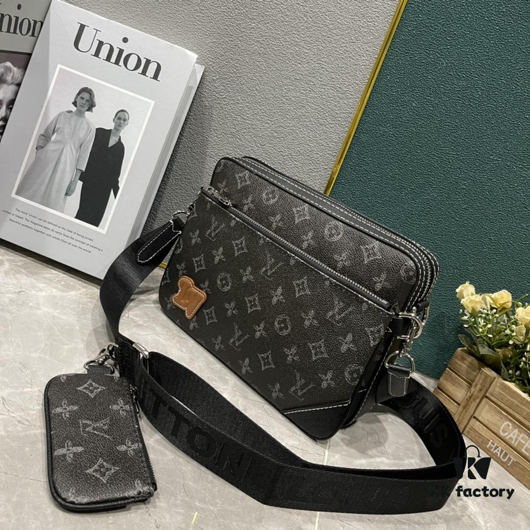 693075ce6e68136f4d9a63f9 Upgraded M46340 69443 45320 2022 Official New Arrival 3D Printed Trio Messenger Bag Embracing the Trendy Charm of Damier Spray