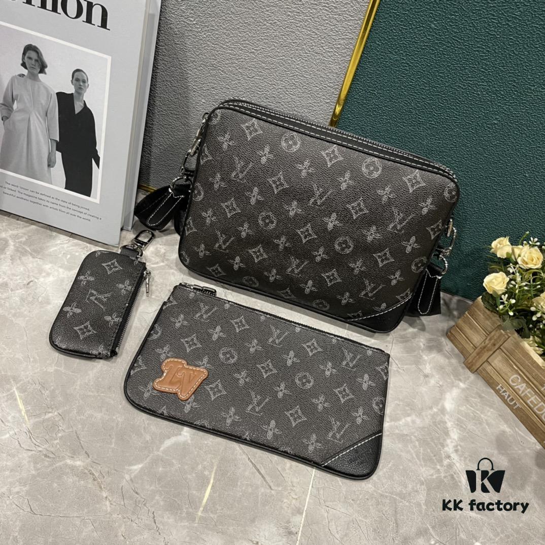 693075cf6e68136f4d9a63fa Upgraded M46340 69443 45320 2022 Official New Arrival 3D Printed Trio Messenger Bag Embracing the Trendy Charm of Damier Spray