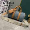 693075d86e68136f4d9a640c Upgraded M46271 M22762 Checkered Denim Keepall 25 Bag