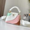 Upgraded M59863 Pure White Three-Tone Gold-Plated Mini Capucines Bag