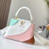 Upgraded M59864 Pure White Three-Tone Gold-Plated Capucines BB Handbag