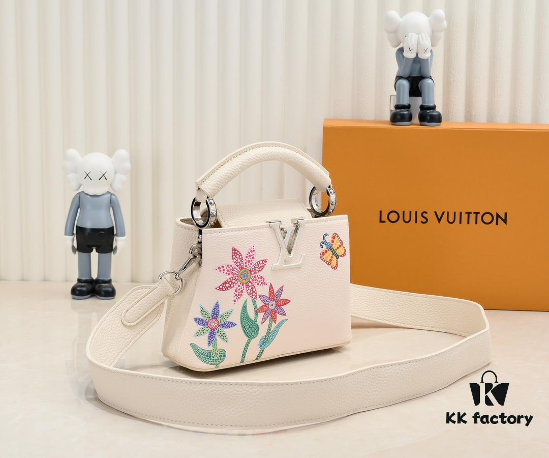 Upgraded Version M21754 White LV x YK Capucines Mini Bag
