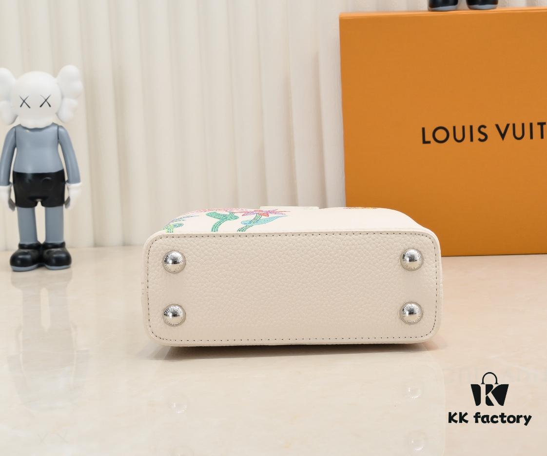 Upgraded Version M21754 White LV x YK Capucines Mini Bag