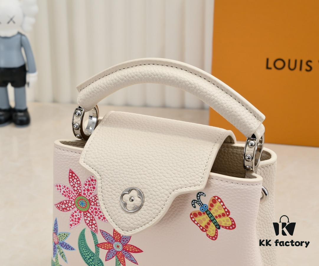 Upgraded Version M21754 White LV x YK Capucines Mini Bag