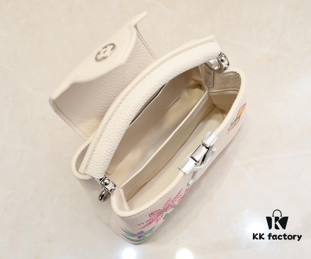 Upgraded Version M21754 White LV x YK Capucines Mini Bag