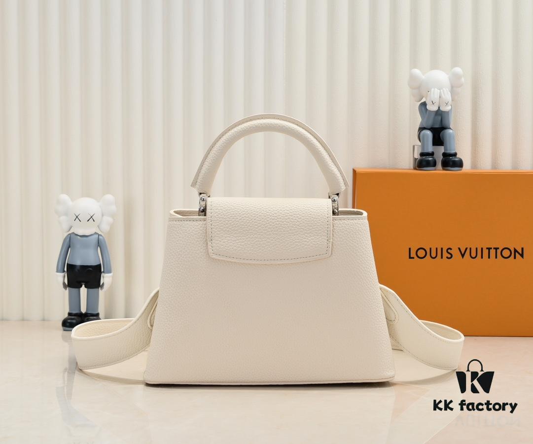 693076136e68136f4d9a6488 Upgraded Version M21755 White LV x YK Capucines Small Handbag