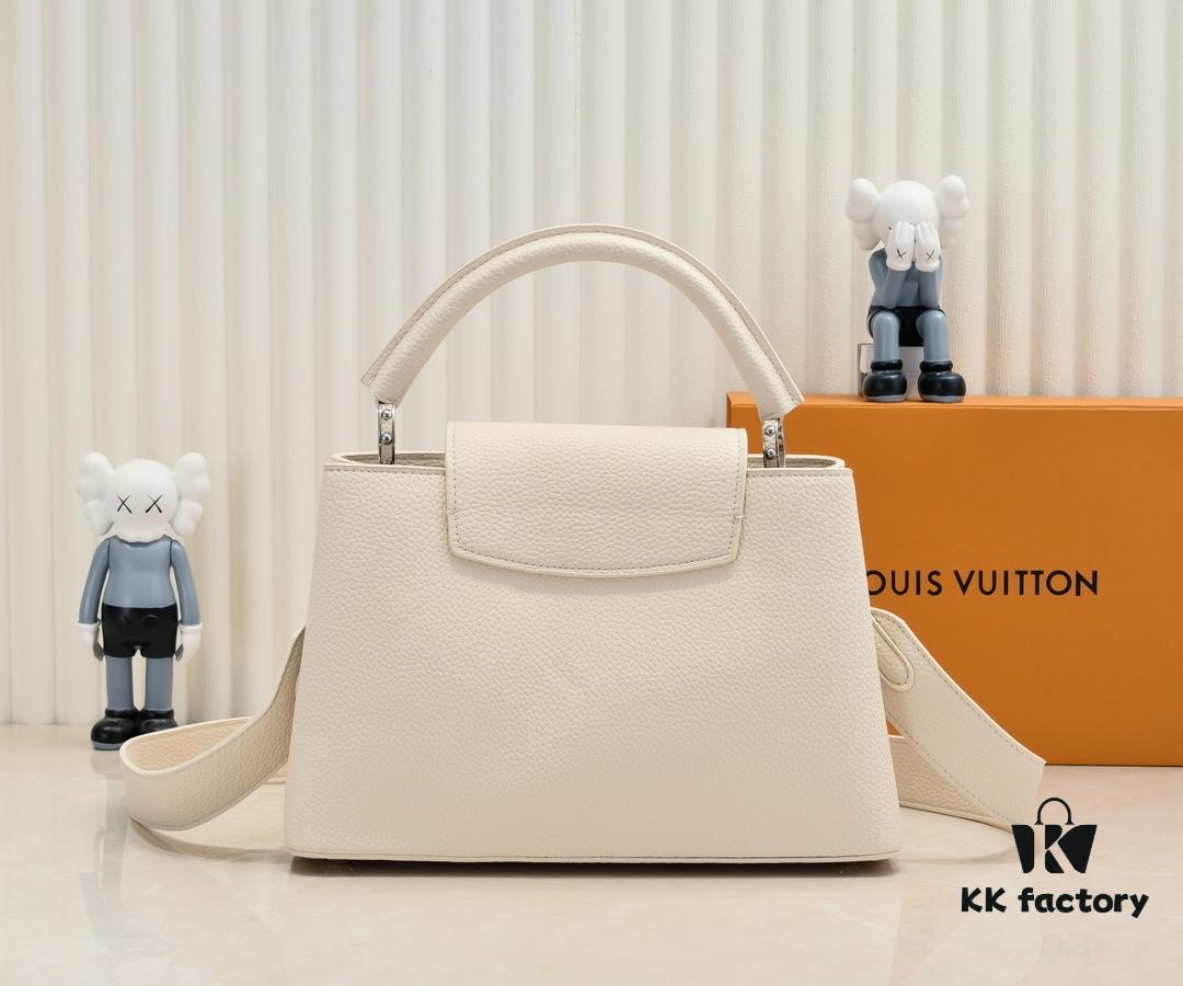 693076186e68136f4d9a6495 Upgraded Version M21756 White LV x YK Capucines Medium Handbag
