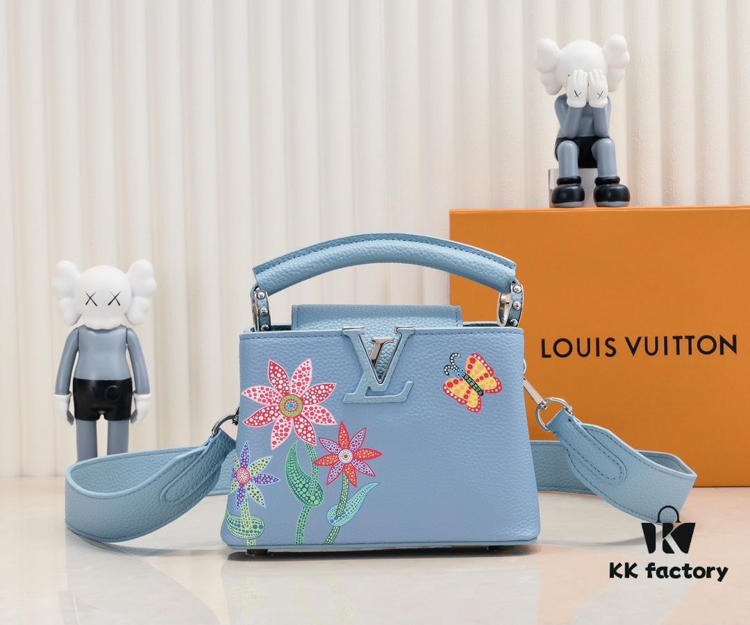 693076196e68136f4d9a6498 Upgraded Version M21754 Blue LV x YK Capucines Mini Bag